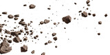 flying asteroids isolated on a white background PNG.AI GENERATED
