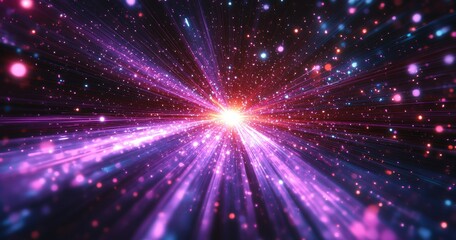 Wall Mural - a blue and purple galaxy with a bright light shooting through it