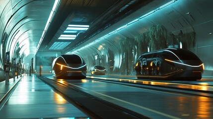 Poster - Futuristic 3D Visualization of Advanced Transportation Network Concept