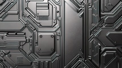 Poster - Abstract Metallic Structure with Repetitive Pattern Elements