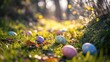 © sujitea - A scenic forest trail with hidden Easter eggs among the greenery and fallen leaves.