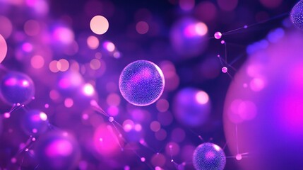 Poster - Abstract 3D Digital Network with Glowing Dots and Vibrant Colors