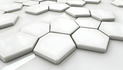 Fototapete - Abstract white hexagon pattern background.  Perfect for modern designs, websites, and presentations. Clean, minimalist, and geometrically pleasing.