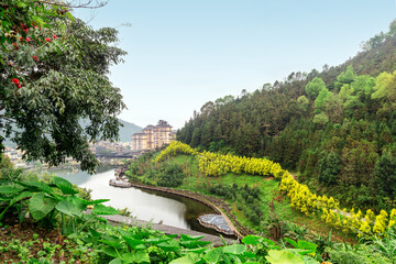 Wall Mural - Scenery of Muyang River Wetland Park, Pingbian County, Yunnan, China