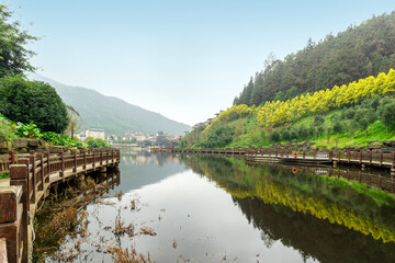 Wall Mural - Scenery of Muyang River Wetland Park, Pingbian County, Yunnan, China