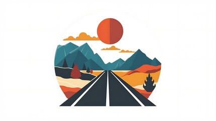 road trip icon white background vector