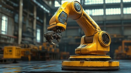 Poster - Advanced Industrial Robot Arm Working With Precision in Factory Setting