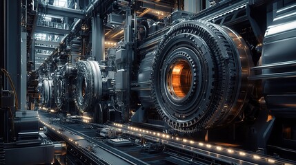 Poster - Large Heavy Duty Machine in Industrial Factory Setting Displaying Scale