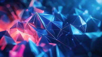 Poster - Abstract Polygonal Digital Background Representing Molecular DNA Concept