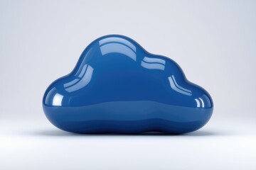 Poster - A glossy blue cloud shape  symbolic of data storage.