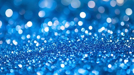 Poster - A mesmerizing abstract of shimmering blue glitter, creating a serene and magical atmosphere.