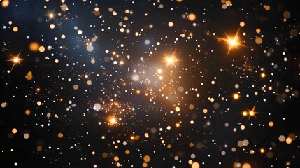 Poster - An abstract celestial scene featuring twinkling stars and luminous particles against a dark backdrop.