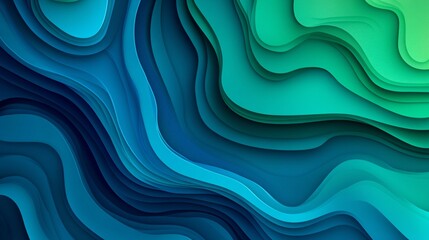 Aufkleber - Abstract waves in shades of blue and green create a soothing, flowing texture.