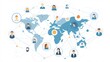 © Nathan - A diverse group of people connecting over a global network, representing collaboration and communication across different regions.