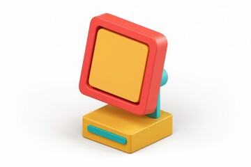 Poster - 3D cartoon illustration of a computer monitor