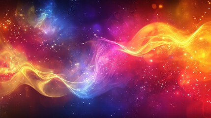 Poster - Vibrant Abstract Digital Background with Colorful Connections and Effects