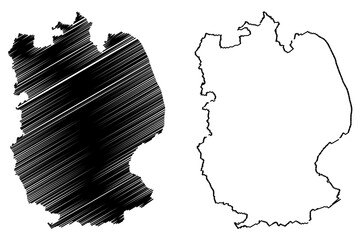 Lincolnshire (United Kingdom, England, Non-metropolitan county, shire county) map vector illustration, scribble sketch Lincs. map