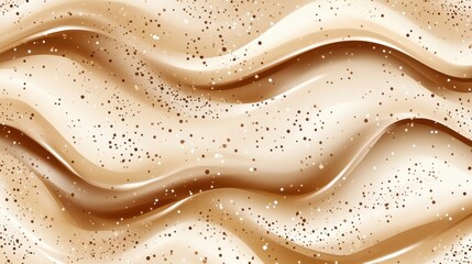 Poster - Elegant Abstract Wavy Background Design in Cream and Gold Tones
