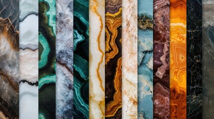 Poster - Colorful Varieties of Natural Stone Textures for Design Projects