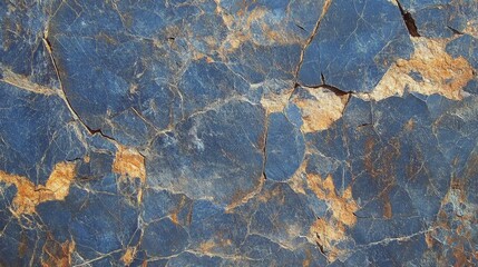 Poster - blue and brown textured rock surface with cracks and patterns