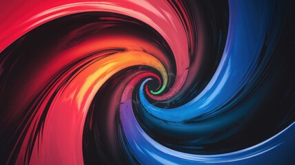 Poster - Abstract swirling vortex of vibrant red, orange, and blue hues creating a mesmerizing visual experience.