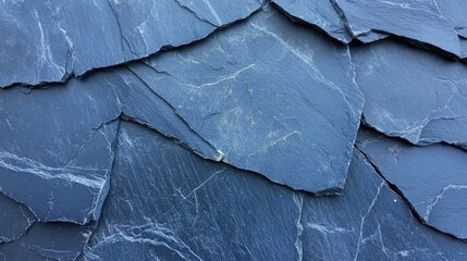 Poster - close-up of natural slate rock layers in dark gray tones