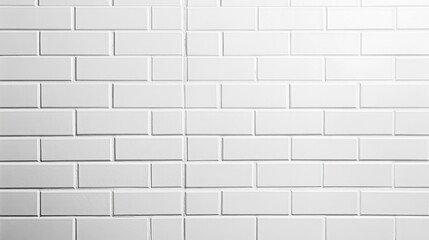 Poster - Clean White Subway Tile Background for Home Decor and Design