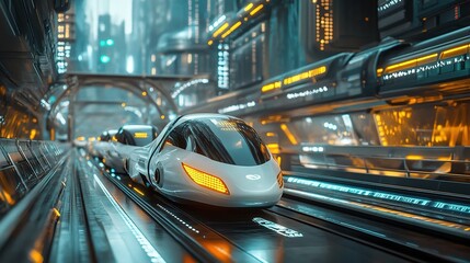 Poster - Futuristic 3D Visualization of Advanced Transportation Network