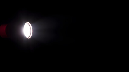 Wall Mural - flashlight and beam of light on a dark background. generative ai