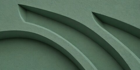 Poster - A green wall with a series of curved lines