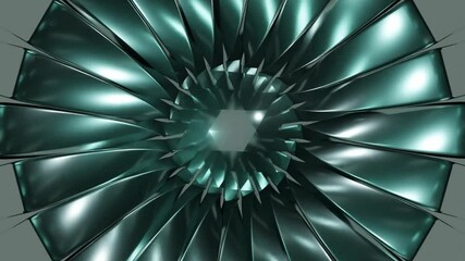 Wall Mural - Abstract background 3D animation shiny glass and metal reflective objects movement rotation play of light.