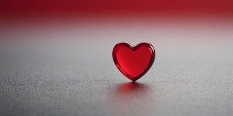 Poster - A heart made of glass sits on a black surface