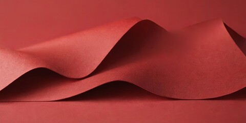 Poster - A red fabric with a wave pattern