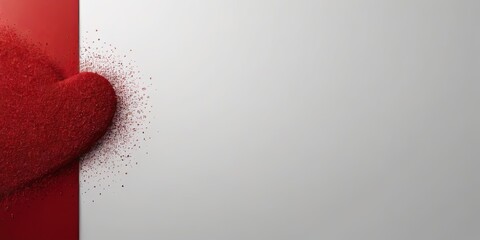 Poster - A red heart is on a white background