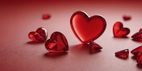 Poster - A red heart is surrounded by many other red hearts