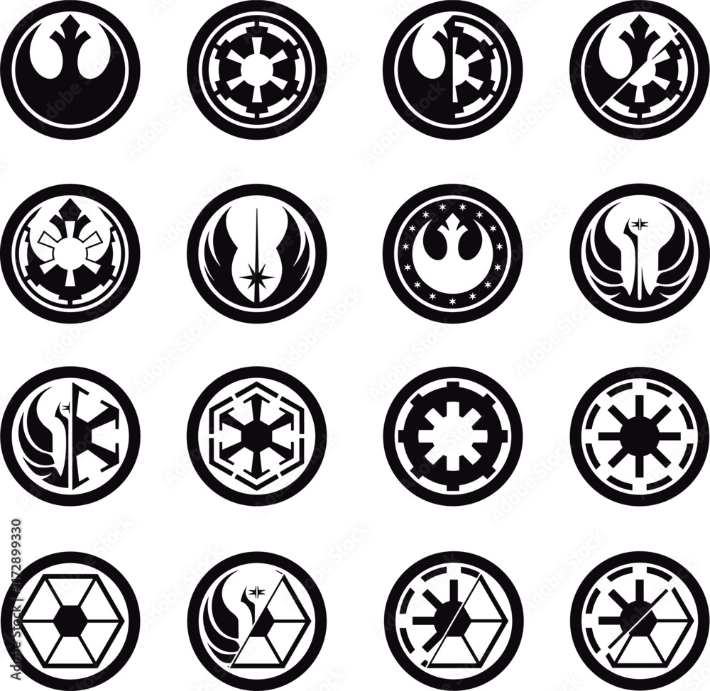 image pack with war symbols star Stock Vector | Adobe Stock