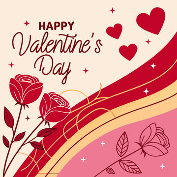 Romantic Valentine's Day Arrangement with Roses and Heart Decorations