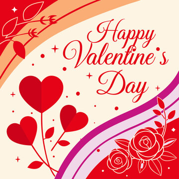 Romantic Valentine's Day Arrangement with Roses and Heart Decorations
