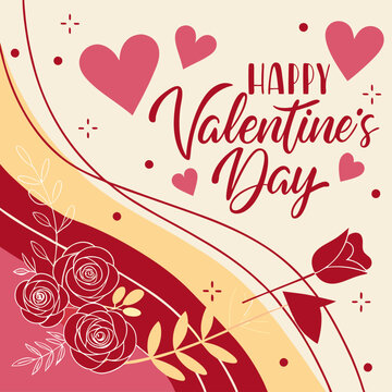 Romantic Valentine's Day Arrangement with Roses and Heart Decorations