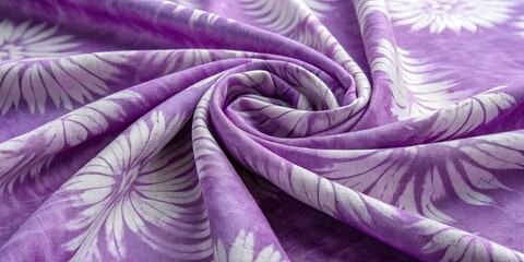 Aufkleber - A purple and white floral print fabric is shown in a spiral
