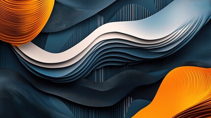 Poster - Colorful 3D Abstract Geometric Pattern with Dynamic Lines and Shapes