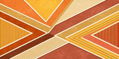 Poster - A colorful abstract painting with a lot of lines and triangles