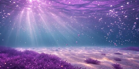 Aufkleber - A beautiful underwater scene with purple water and purple plants