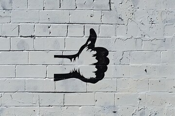 Wall Mural - thumbs-up symbol with bold edges