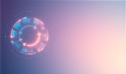 Futuristic abstract background with circular graphic and glowing elements in pastel colors
