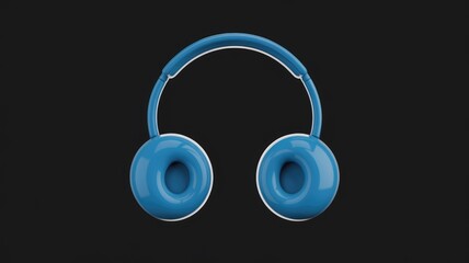 Poster - A pair of stylish blue headphones, ideal for music listening and audio enjoyment.