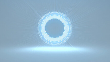 Poster - A circle created with a single line of tick marks extending outward, set against a minimalist background, ideal for a modern wallpaper presentation.

