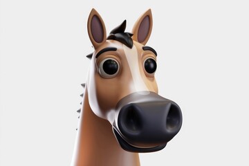 Poster - A cute, cartoonish rendering of a horse's head, showcasing friendly, expressive features.