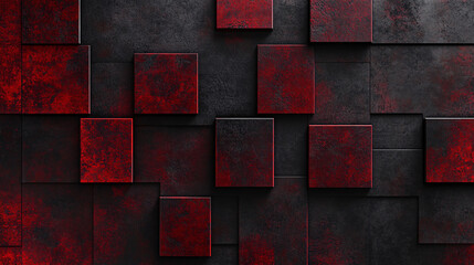 Aufkleber - A minimal grid texture design featuring deep red hues and black accents, set against a clean background, perfect for wallpaper presentations.


