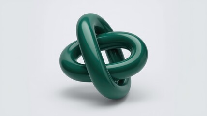 Aufkleber - A 3D rendered image of an abstract green knot, showcasing smooth curves and glossy surface.
